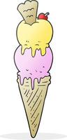 casquinha de sorvete de desenho animado vetor