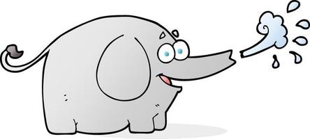 elefante de desenho animado esguichando água vetor