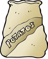 saco de batatas dos desenhos animados vetor