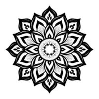 mandala floral preta grossa em branco vetor