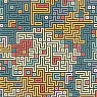 fundo de padrão de estilo labirinto colorido retrô vetor