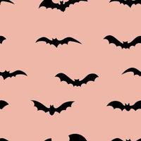 silhuetas de padrão sem emenda de morcegos na cor de fundo. design de halloween para roupas de bebê, roupas de cama, têxteis, impressão, papel de parede. vetor