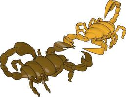 modo de um escorpião 3d, ilustração, vetor em fundo branco.