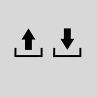 upload e download de ícone de logotipo isolado conceito de computação em nuvem vetor