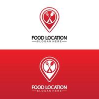 modelo de design de logotipo de localização de alimentos vetor