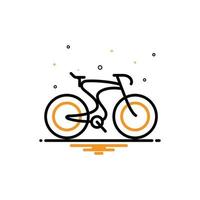 vetor de ícone de ciclismo. símbolo plano simples. perfeita ilustração laranja preta sobre fundo branco.