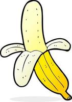 banana descascada de desenho animado vetor