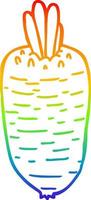 desenho de linha de gradiente de arco-íris vegetal de desenho animado vetor