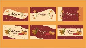 cartão de banner de outono vetor