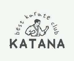 logotipo vintage de karatê ou artes marciais, emblema, crachá, rótulo e elementos de design. ilustração vetorial. arte gráfica. vetor