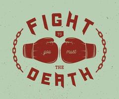 slogan de boxe com motivação. ilustração vetorial vetor