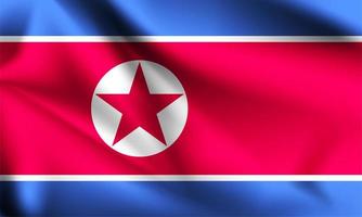 bandeira 3d da coreia do norte vetor