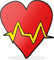 símbolo de pulso de frequência cardíaca dos desenhos animados vetor