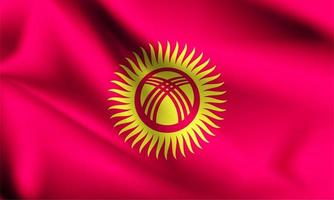 Quirguistão 3d bandeira acenando vetor