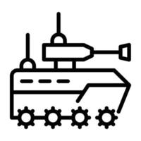 um vetor de linha de tanque de armadura de caça