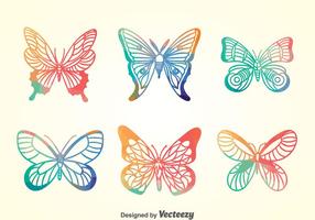 Coleção de borboletas coloridas vetor