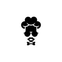 chef em um logotipo de vetor de chapéu de cozinha. ícone ou símbolo para restaurante de menu de design, clube de culinária, estúdio de comida ou comida caseira