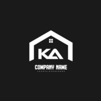 ka vetor de design de logotipo de letras iniciais para construção, casa, imóveis, construção, propriedade.