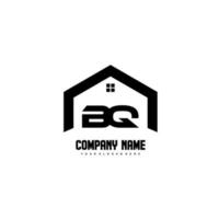 vetor de design de logotipo de letras iniciais bq para construção, casa, imóveis, construção, propriedade.