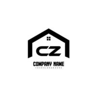 cz letras iniciais vetor de design de logotipo para construção, casa, imóveis, construção, propriedade.