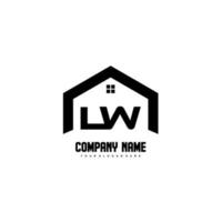 lw letras iniciais vetor de design de logotipo para construção, casa, imóveis, construção, propriedade.