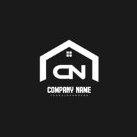 cn letras iniciais vetor de design de logotipo para construção, casa, imóveis, construção, propriedade.