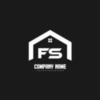 vetor de design de logotipo de letras iniciais fs para construção, casa, imóveis, construção, propriedade.
