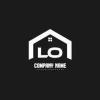 lo vetor de design de logotipo de letras iniciais para construção, casa, imóveis, construção, propriedade.