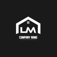 lm letras iniciais vetor de design de logotipo para construção, casa, imóveis, construção, propriedade.