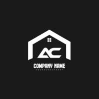 vetor de design de logotipo de letras iniciais ac para construção, casa, imóveis, construção, propriedade.