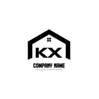 kx letras iniciais vetor de design de logotipo para construção, casa, imóveis, construção, propriedade.