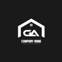 ga vetor de design de logotipo de letras iniciais para construção, casa, imóveis, construção, propriedade.