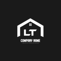 lt letras iniciais vetor de design de logotipo para construção, casa, imóveis, construção, propriedade.