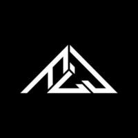 design criativo do logotipo da carta flj com gráfico vetorial, logotipo simples e moderno flj em forma de triângulo. vetor