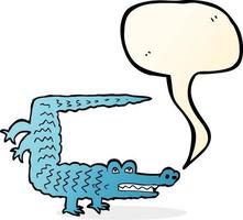 crocodilo de desenho animado com balão vetor