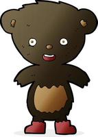 filhote de urso preto dos desenhos animados vetor