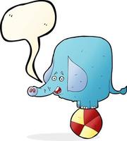 elefante de circo dos desenhos animados com balão vetor