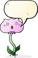 flor chocada dos desenhos animados com balão vetor