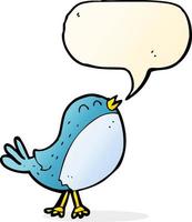 pássaro cantando dos desenhos animados com balão vetor