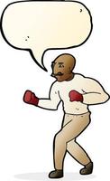 boxer de desenho animado com balão vetor