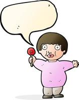 criança gorda de desenho animado com balão vetor