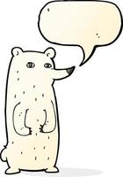 urso polar de desenho animado engraçado com balão vetor