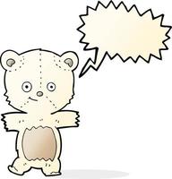 urso polar bonito dos desenhos animados com balão vetor