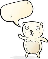 filhote de urso polar dos desenhos animados com balão vetor