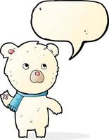urso polar fofo dos desenhos animados com balão vetor