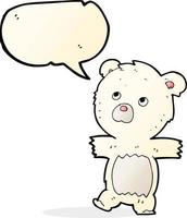 urso polar fofo dos desenhos animados com balão vetor