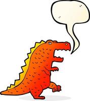 dinossauro de desenho animado com balão vetor