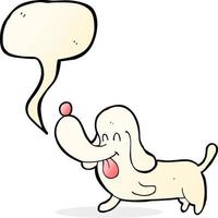 cão feliz dos desenhos animados com balão vetor