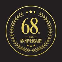vetor de ilustração de logotipo de 68º aniversário de luxo.