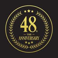 vetor de ilustração de logotipo de 48º aniversário de luxo.
